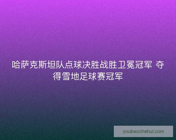 哈萨克斯坦队点球决胜战胜卫冕冠军 夺得雪地足球赛冠军